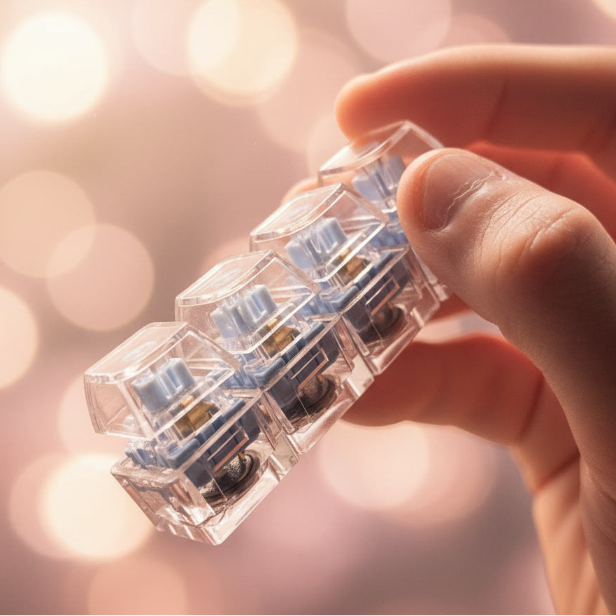 Pisifik Premium Şeffaf Işıklı Klavye Anahtarlık