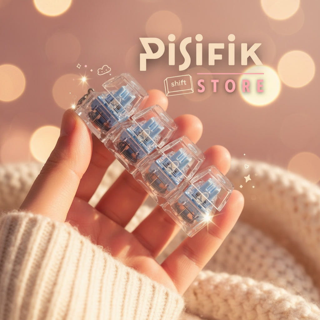 Pisifik Premium Şeffaf Işıklı Klavye Anahtarlık