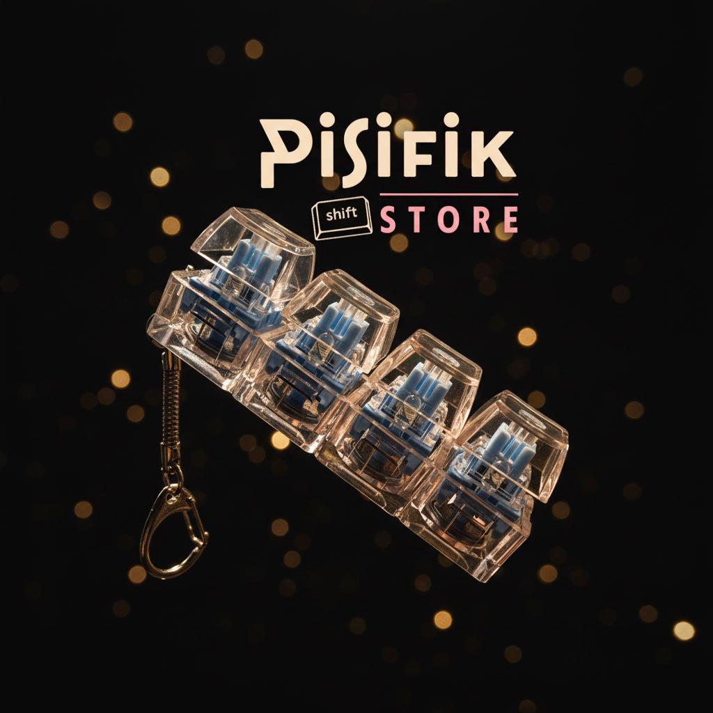 Pisifik Premium Şeffaf Işıklı Klavye Anahtarlık